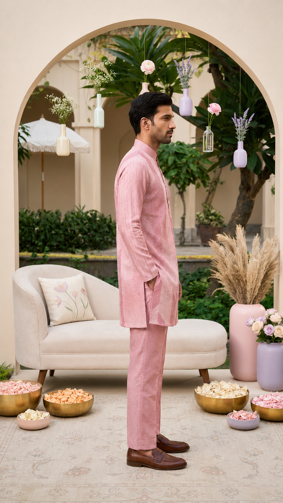 Pink Ombre Kurta Set
