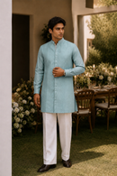 Powder Blue Pintuck Kurta Set
