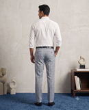 Men’s Imperial Blue Checked Pleated Formal Trouser