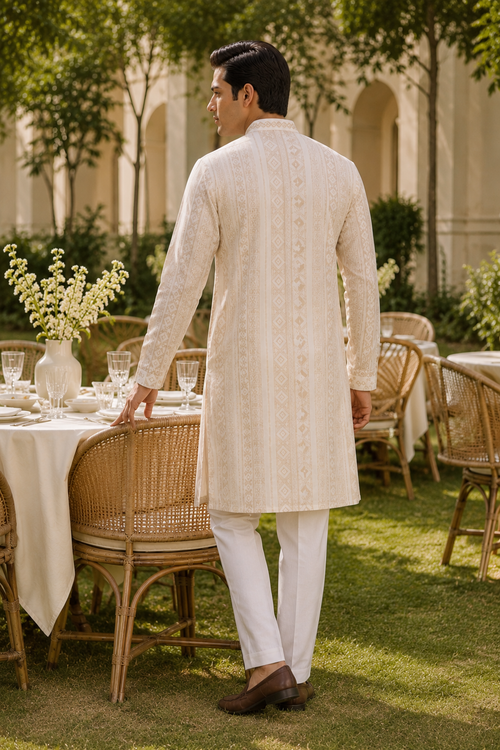 Ivory Printed Kurta Set