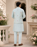 Powder Blue Nehru Set