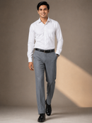 Men’s Executive Grey Pinstripe Pleated Formal Trouser