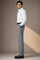Men’s Executive Grey Pinstripe Pleated Formal Trouser