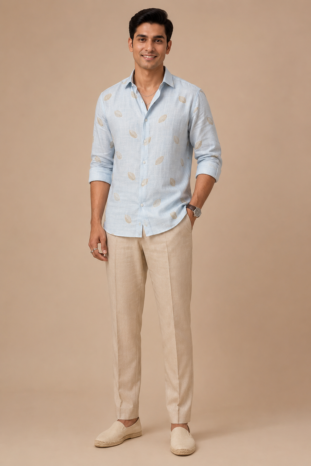 Azure Leaf Luxury Shirt