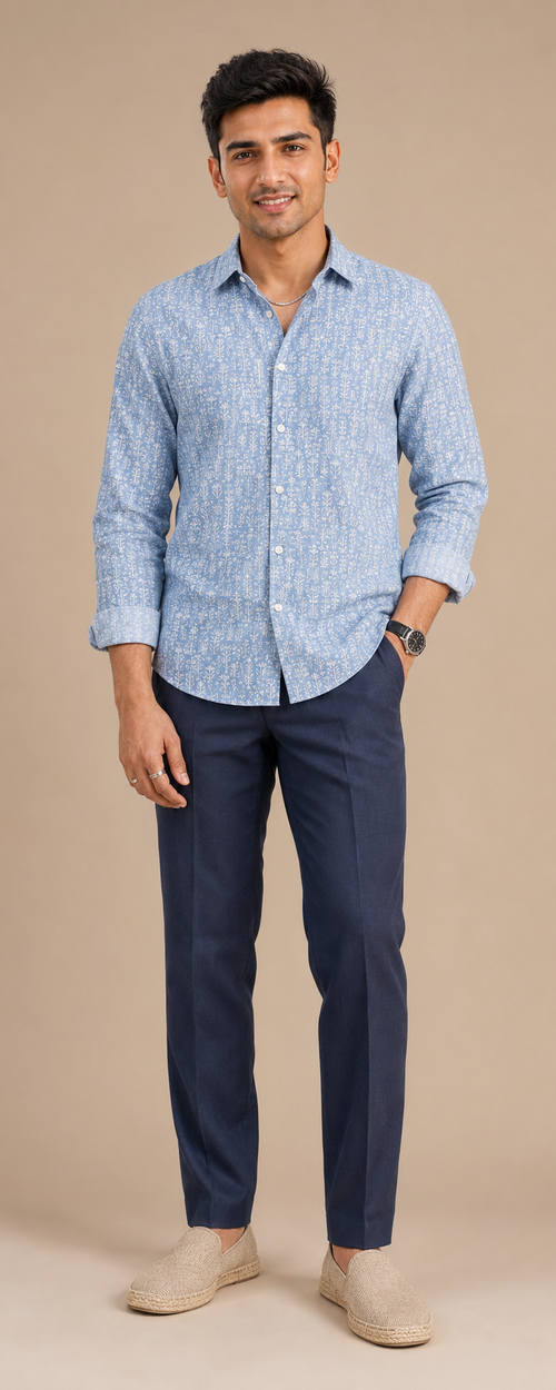 Botanical Blue Luxury Shirt