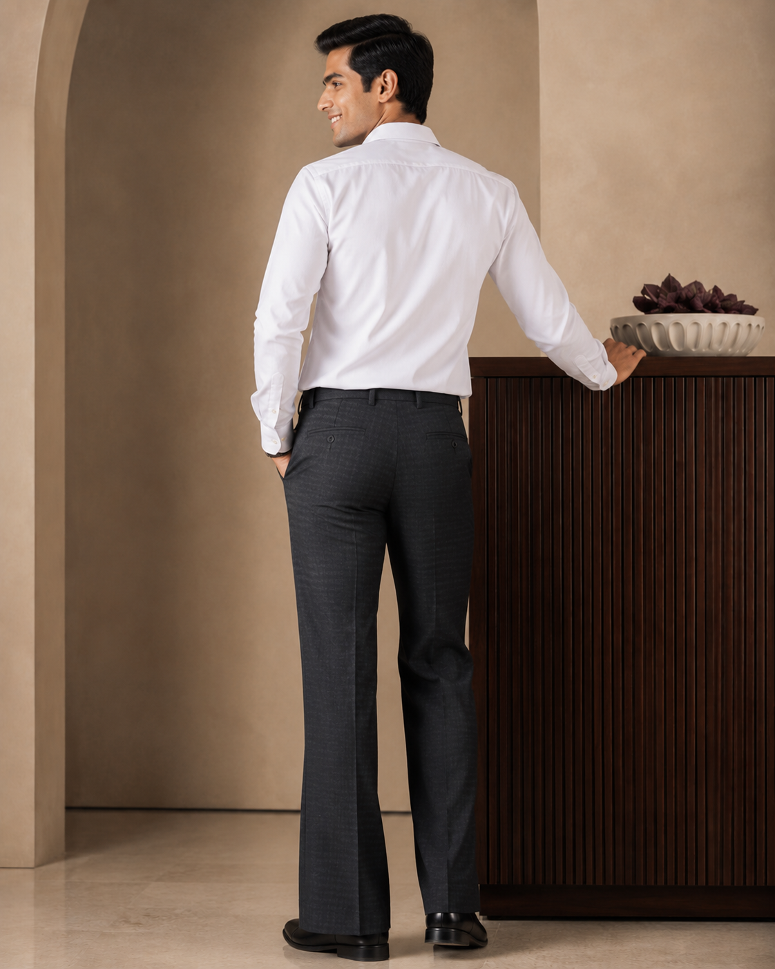 Men’s Charcoal Black Tailored Trouser