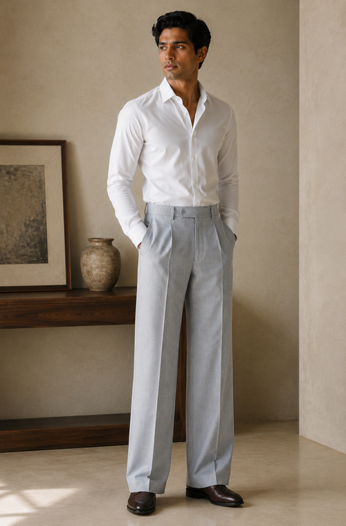 Imperial Blue Pleated Trouser