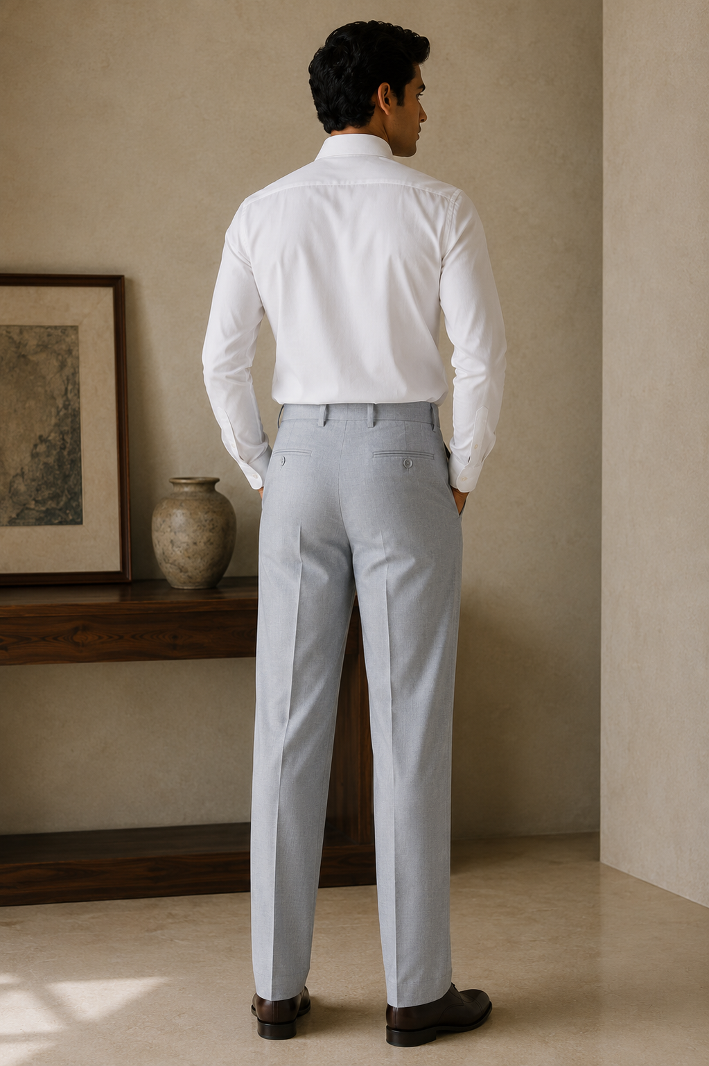 Imperial Blue Pleated Trouser