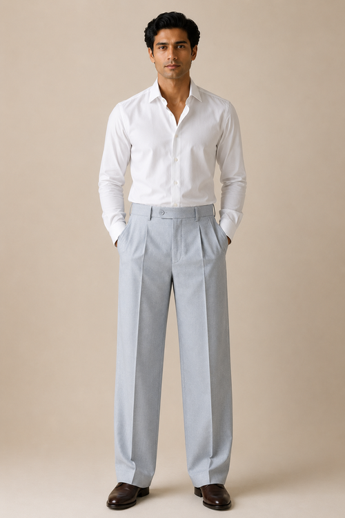 Imperial Blue Pleated Trouser