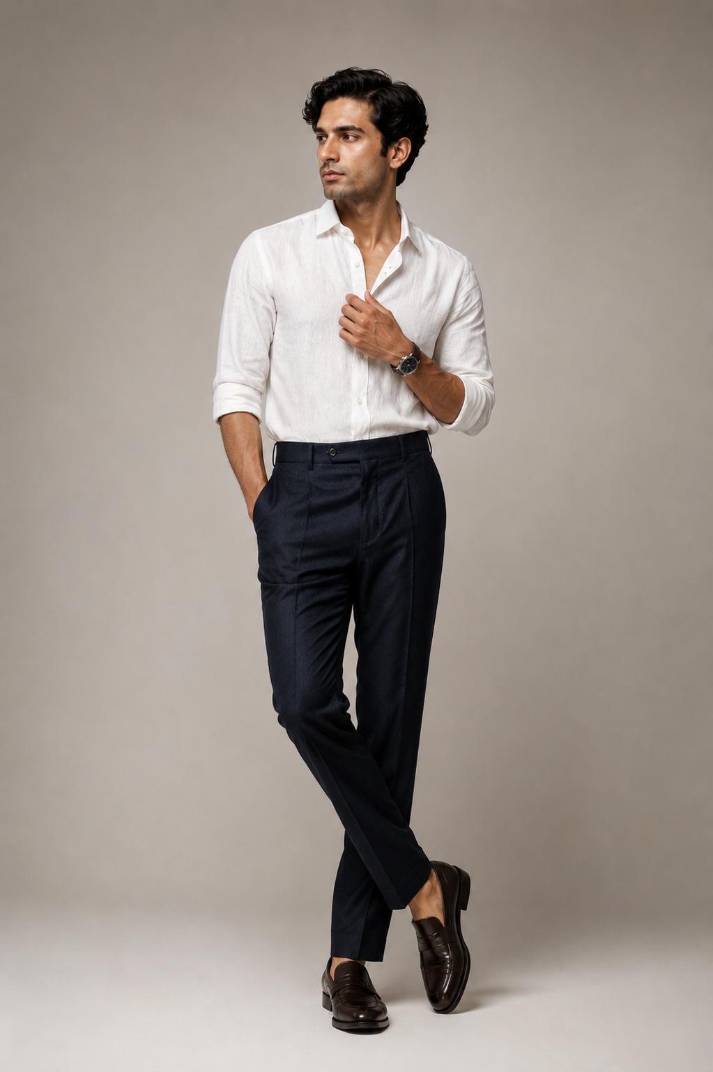 Men’s Imperial Navy Pleated Formal Trouser