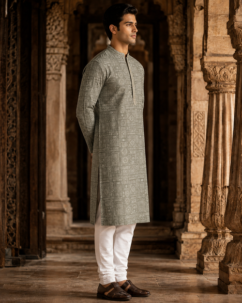 Sage Grey Kurta Set