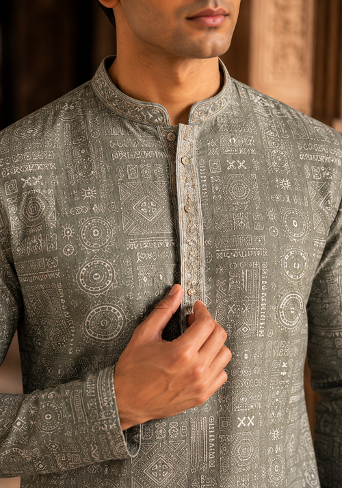 Sage Grey Kurta Set
