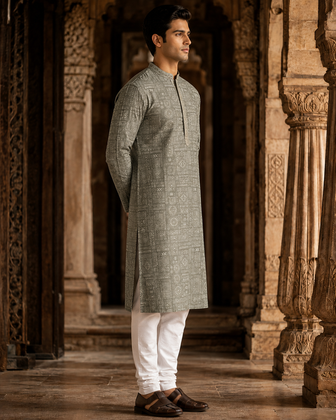 Sage Grey Kurta Set