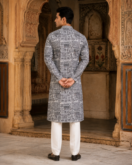 Ash Grey Kurta Set
