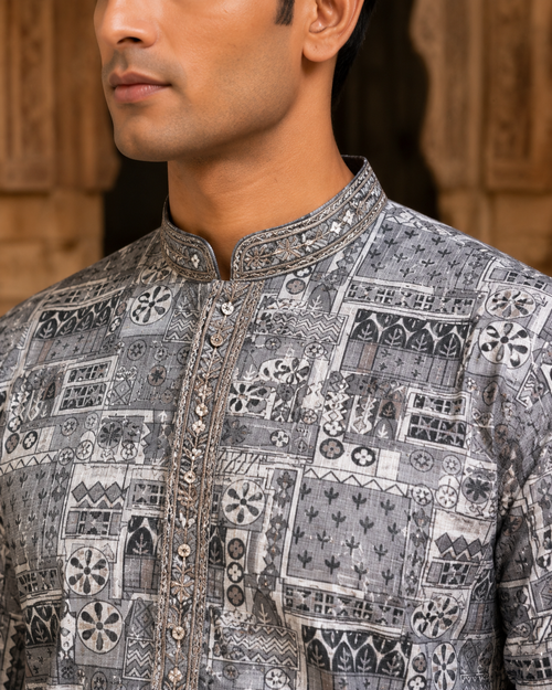 Ash Grey Kurta Set