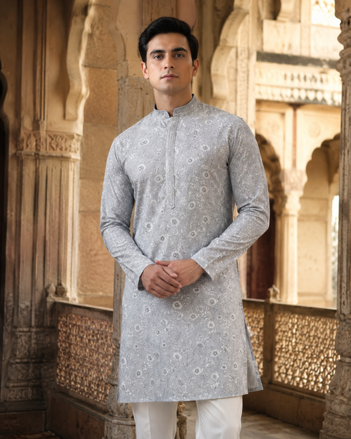 Mist Grey Kurta Set