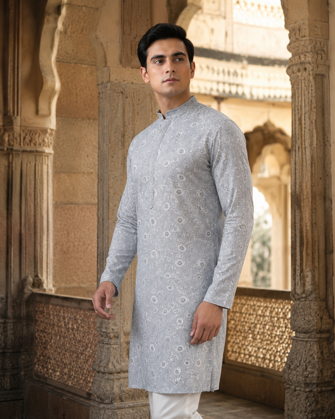 Mist Grey Kurta Set