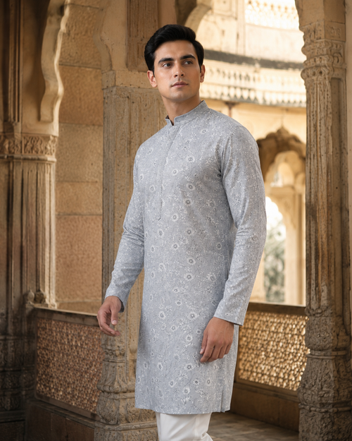 Mist Grey Kurta Set