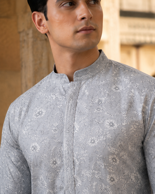 Mist Grey Kurta Set
