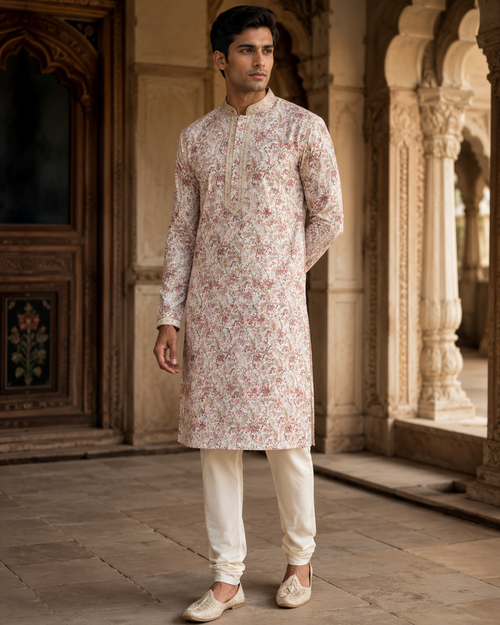 Ivory Printed Kurta Set