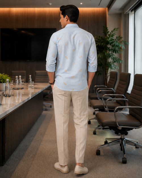 Azure Leaf Luxury Shirt