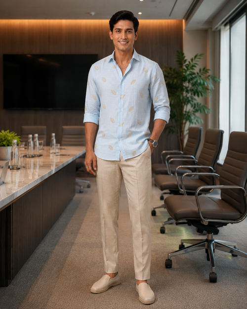 Azure Leaf Luxury Shirt