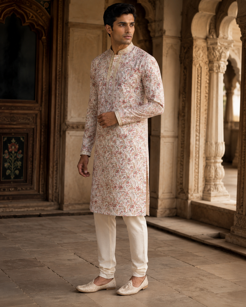 Ivory Printed Kurta Set