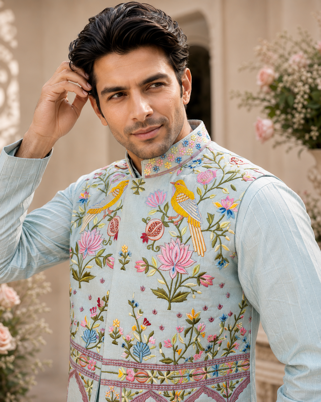 Powder Blue Nehru Set