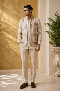 Ivory Linen Bundi Set