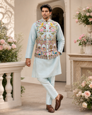 Powder Blue Nehru Set