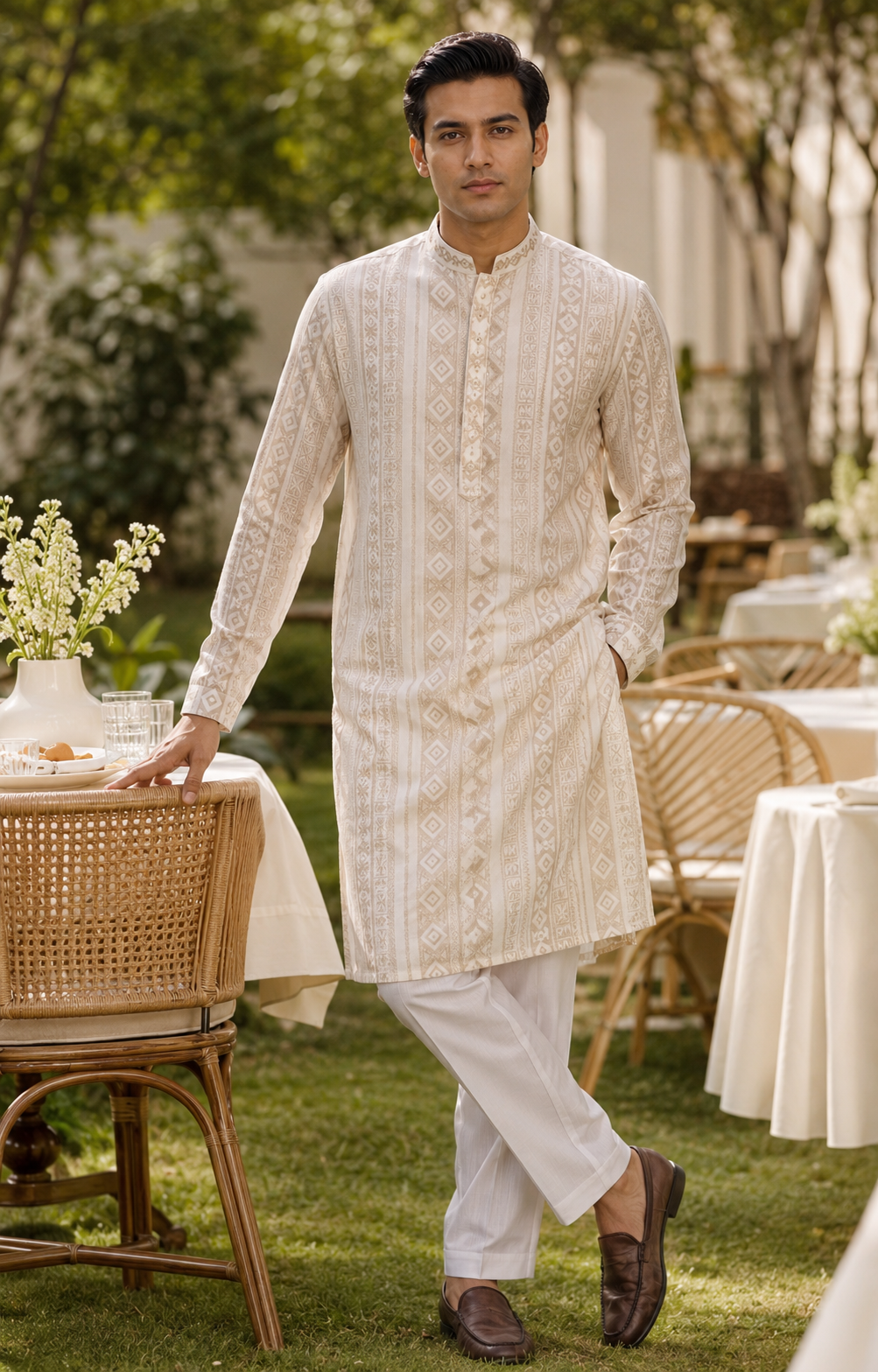 Ivory Printed Kurta Set