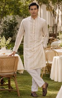Ivory Printed Kurta Set