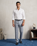 Men’s Imperial Blue Checked Pleated Formal Trouser