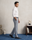 Men’s Imperial Blue Checked Pleated Formal Trouser