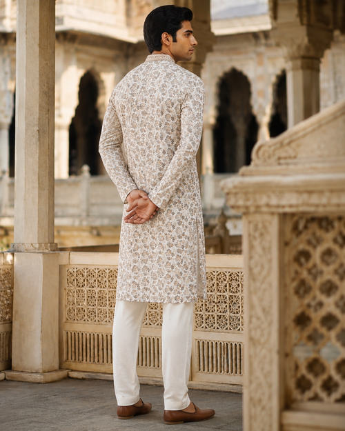 Ivory Floral Kurta Set