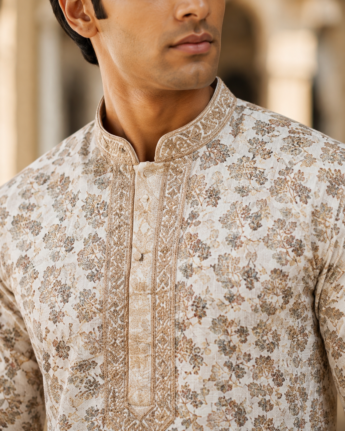 Ivory Floral Kurta Set