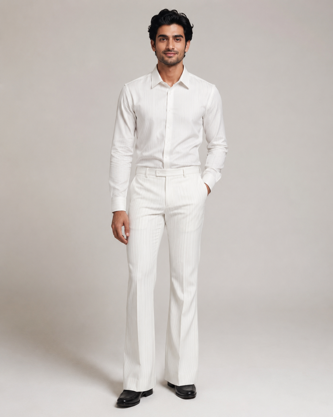 Men’s Imperial White Pinstripe Formal Trouser