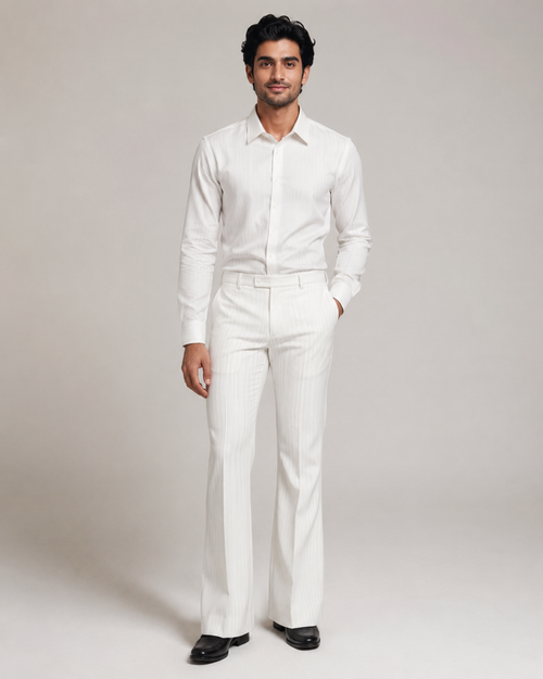 Men’s Imperial White Pinstripe Formal Trouser