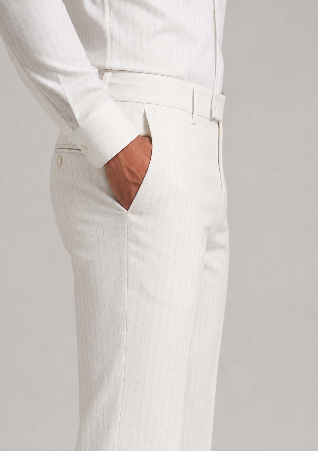 Men’s Imperial White Pinstripe Formal Trouser