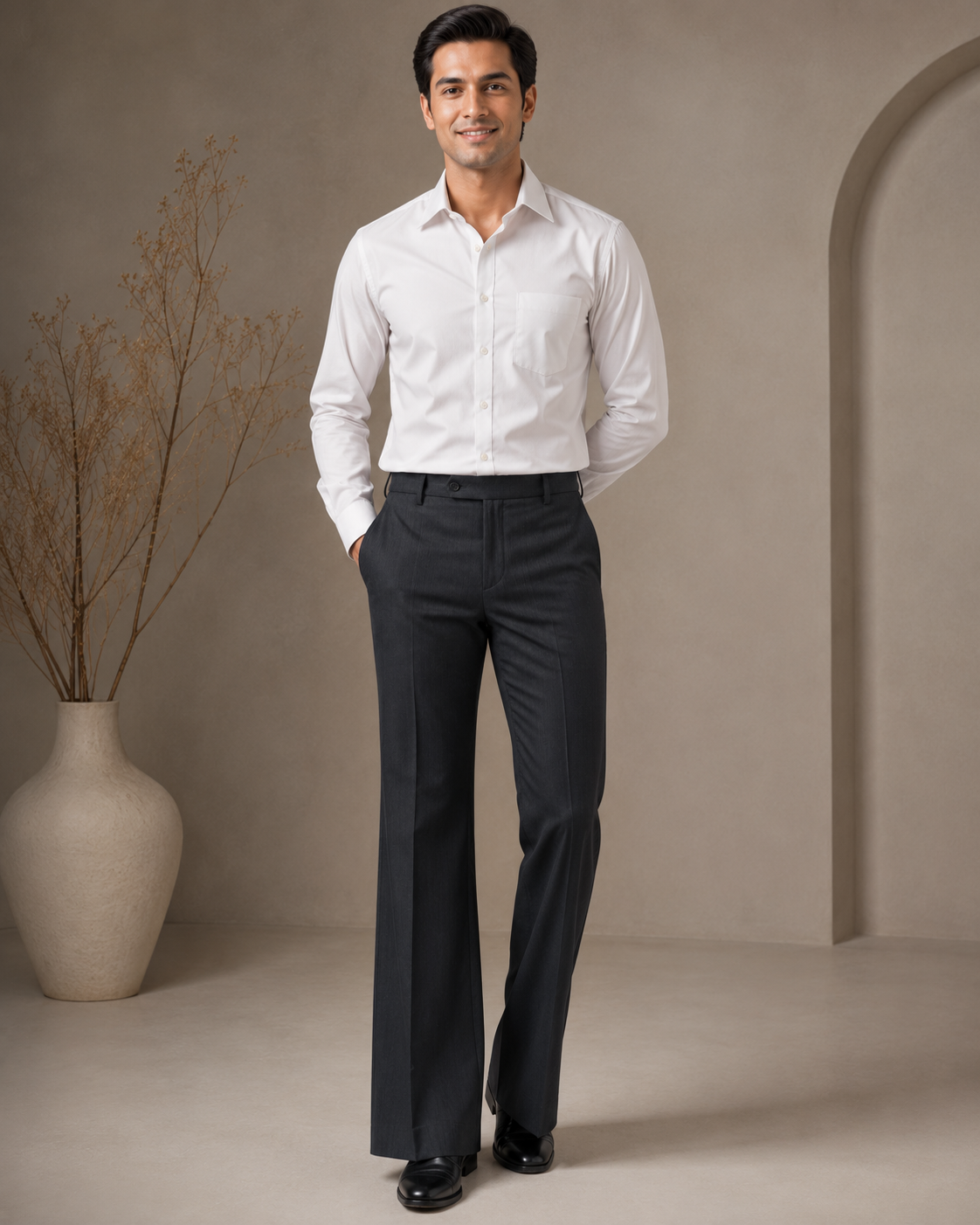 Men’s Imperial Black Pleated Formal Trouser