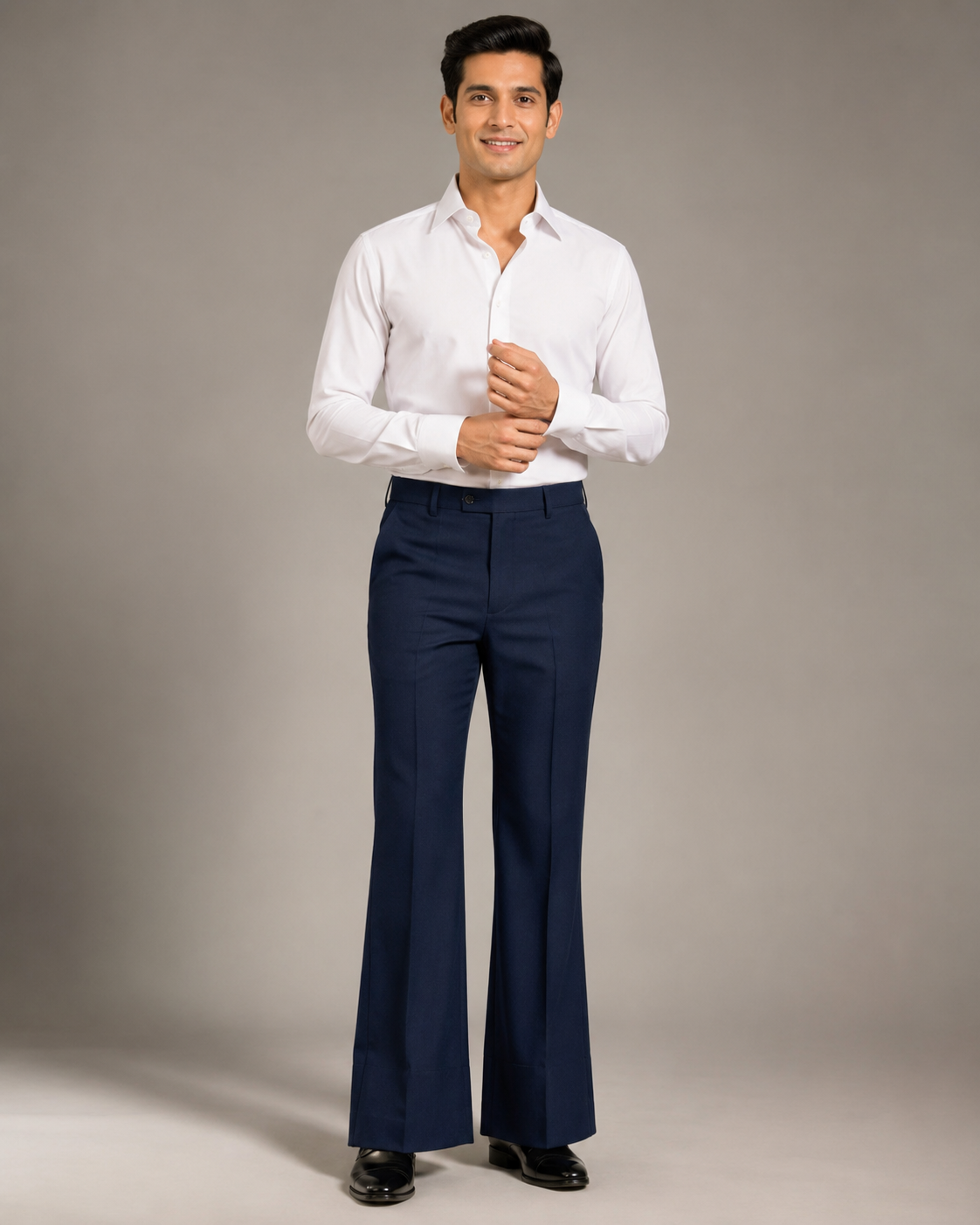 Men’s Ice Blue Pleated Formal Trouser