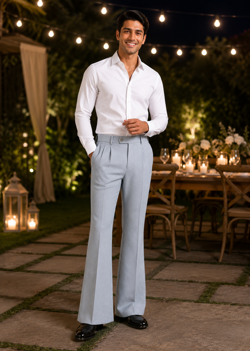 Men’s Imperial Blue Pleated Formal Trouser